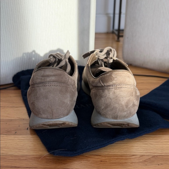 Prada Men's Tan Suede Sneakers - Picture 5 of 8